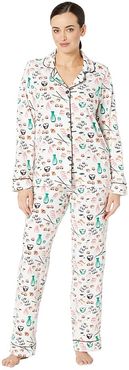 Long Sleeve Classic Notch Collar Pajama Set (Sushi) Women's Pajama Sets