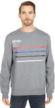 Nasa Line Crew Sweatshirt (Medium Charcoal Heather) Men's Clothing