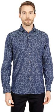 Lloyd Casual Button-Up Shirt (Navy) Men's Clothing