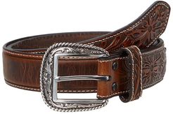 Embossed Billets Belt (Brown) Men's Belts