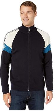 Geilo Masculine Jacket (Navy/Off-White/Arctic Blue) Men's Clothing