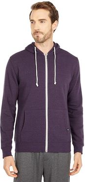 Triblend Zip Front Hoodie (Blackberry) Men's Sweatshirt