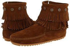 Double Fringe Side Zip Boot (Dusty Brown Suede) Women's Zip Boots