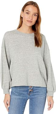 Terry Relaxed Puff Sleeve Sweatshirt (Heather Graphite) Women's Sweatshirt