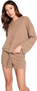Love Rib Long Sleeve Cropped Pullover Hoodie (Cardamom) Women's Clothing