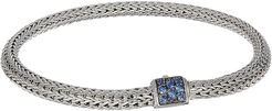 Classic Chain 5mm Bracelet with Blue Sapphire (Silver) Bracelet