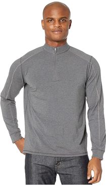 Carrollton 1/4 Zip (Black Heather/Heather Gray) Men's Long Sleeve Pullover