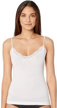 Organic Cotton Lace Trimmed Cami (White) Women's Pajama