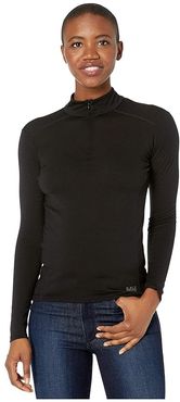 Merino Mid 1/2 Zip (Black) Women's Clothing