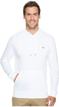 Jersey T-Shirt Hoodie (White) Men's Sweatshirt