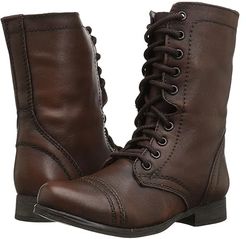 Troopa Combat Boot (Brown Leather) Women's Lace up casual Shoes