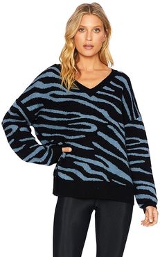 Joey Sweater (Slate Zebra) Women's Clothing