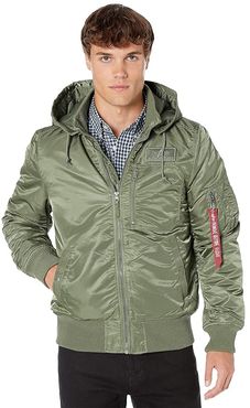MA-1 Hooded Rib Flight Jacket (Sage) Men's Coat