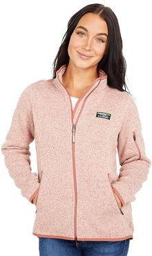 Petite Sweater Fleece Full Zip Jacket (Adobe Rose) Women's Clothing