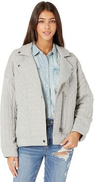 Knit Quilted Moto Jacket (Easy Day) Women's Clothing