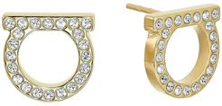 Gancini Crystal Stud Earrings (Shiny Gold/Crystal) Earring