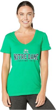 Notre Dame Fighting Irish University V-Neck Tee (Kelly Green) Women's T Shirt