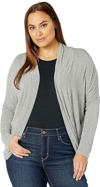 Plus Size Foundation Munra Wrap (Heather Grey) Women's Clothing