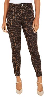 Ikat Animal Denim High-Rise Leggings (Brown) Women's Casual Pants