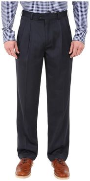 Classic Fit Double Pleat Micro-Melange Pant (Twilight) Men's Casual Pants