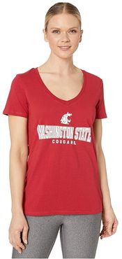 Washington State Cougars University V-Neck Tee (Cardinal 2) Women's T Shirt