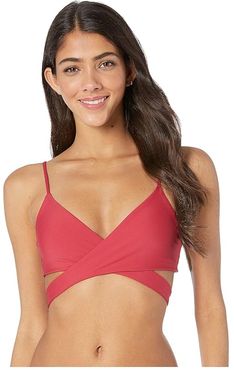 Sweet Chic Chloe Wrap Top (Strawberry) Women's Swimwear