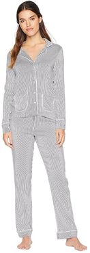 Woven PJ Set (Vertical Heavenly Stripe) Women's Pajama Sets