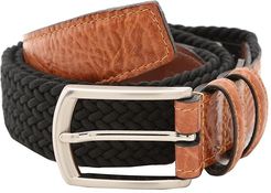 32MM Italian Woven Multi Cotton Elastic (Black) Men's Belts