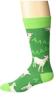Screaming Goats (Green) Men's Crew Cut Socks Shoes