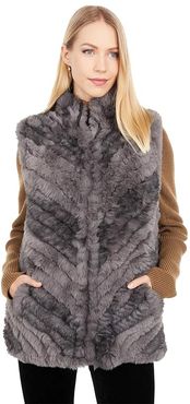 Sandra Faux Fur Vest (Charcoal Combo) Women's Vest