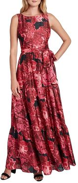 Petite Sleeveless Tiered Maxi Dress (Wild Aster Shimmer) Women's Dress