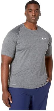 Big Tall Pro Top Short Sleeve Slim (Dark Smoke Grey/Particle Grey/White) Men's Clothing