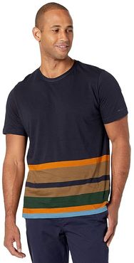 PS Solid/Striped Short Sleeve T-Shirt (Navy) Men's Clothing