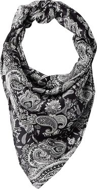 42x42 Wild Rags Silk Paisley Scarf Bandana (Black) Scarves