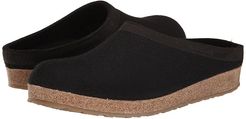 GZL Leather Trim Grizzly (Black) Clog Shoes