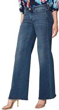 Teresa Wide Leg Jeans with Fray Hem in Lazaro (Lazaro) Women's Jeans