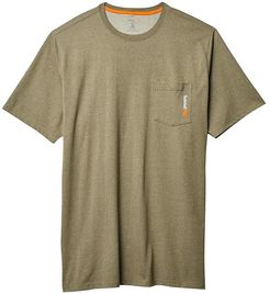 Base Plate Blended Short Sleeve T-Shirt - Tall (Burnt Olive Heather) Men's Clothing
