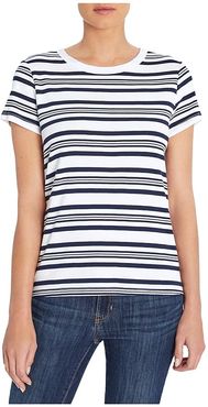 Cotton Modal Short Sleeve Tee (Night Iris Stripe) Women's T Shirt