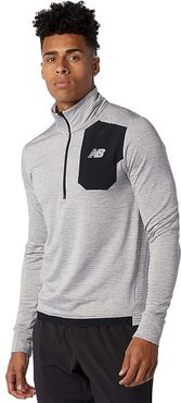 Impact Run Grid Back 1/2 Zip (Athletic Grey) Men's Clothing