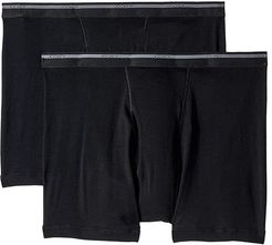 Classic Fit Big Tall Boxer Brief 2-Pack (Black) Men's Underwear