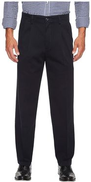 Easy Khaki D3 Classic Fit Pleated Pants (Navy) Men's Clothing