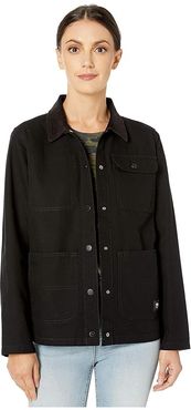 Drill Chore Jacket (Black) Women's Clothing