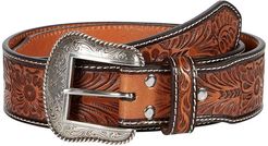 Embossed Cactus Concho Belt (Brown/Tan) Men's Belts