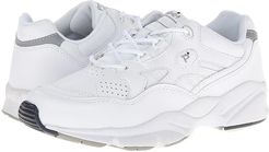 Stability Walker Medicare/HCPCS Code = A5500 Diabetic Shoe (White Leather) Women's Walking Shoes