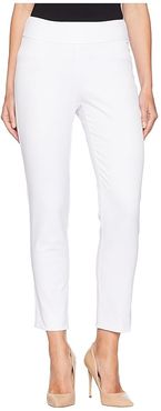 Pull-On Pique Ankle Pants (White) Women's Casual Pants