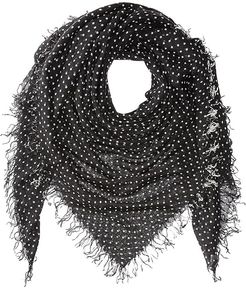 Cashmere Silk Polka Dot Scarf (Black) Scarves