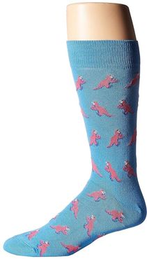 All Over Dino Socks (Hi Blue) Men's Quarter Length Socks Shoes