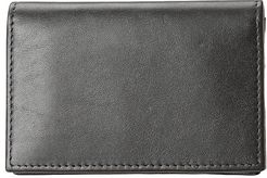 Nappa Vitello Collection - Gusseted Card Case (Black Leather) Wallet