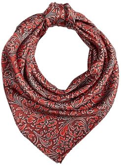 Wild Rags Silk Large Patterned Scarf Bandana (Western Floral Red) Scarves