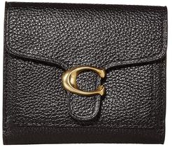 Polished Pebble Tabby Small Wallet (Black/Brass) Wallet Handbags